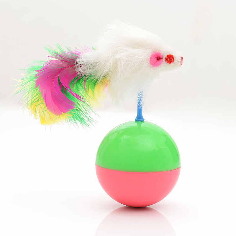 Mouse tumbler real rabbit cat toy