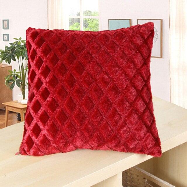 2021 Soft Fur Plush Cushion Cover Pillowcase For Home Decor Pillow Cover Bed Sofa Decorative Soft Fluffy Plush Pillowcases Square Autumn Cushion Covers For Living Room