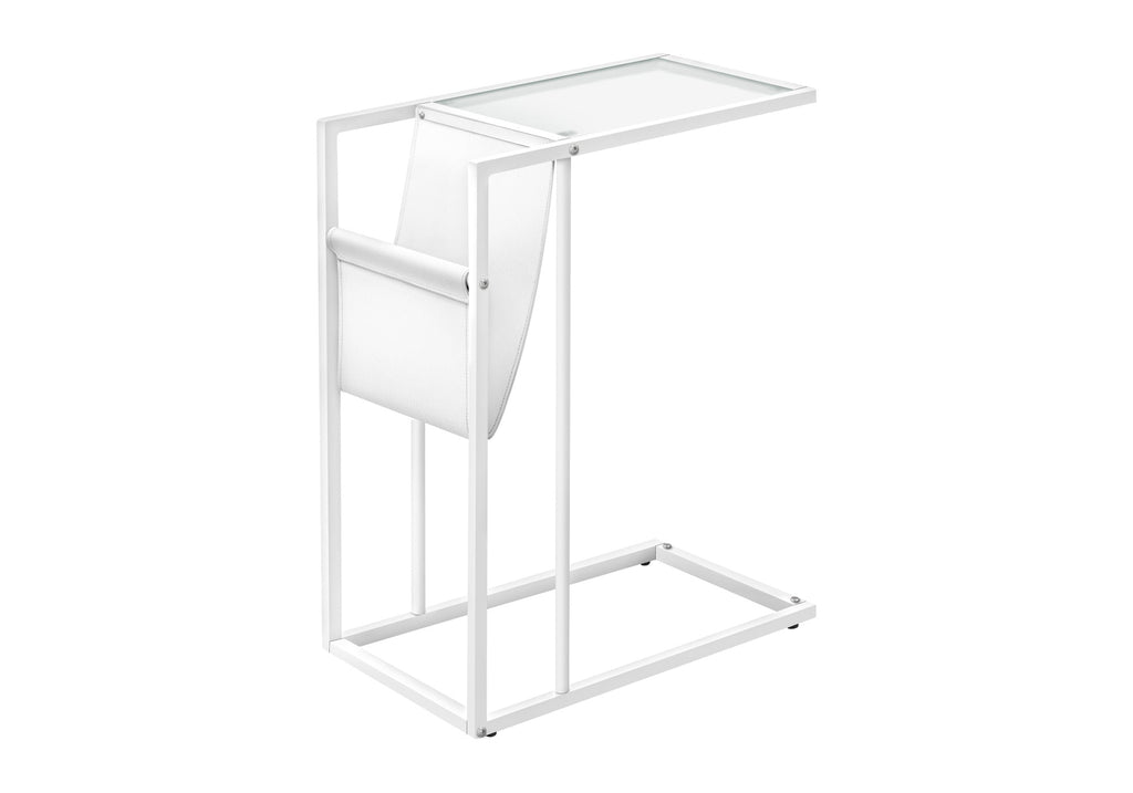 C-Shaped Accent Table with Magazine Storage