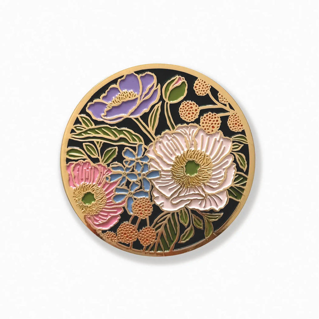Vibrant Flora Gold Drink Coasters