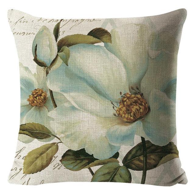 Colorful Flower Cushion Sunflower Rose Decorative Pillow Covers Vintage Pillowcases Square Cushion Cases For Living Room Pillows Decoration