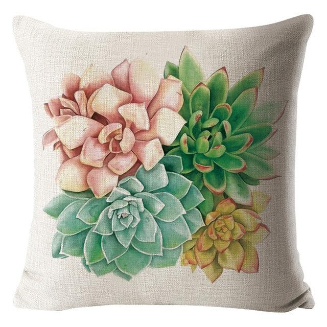 Colorful Flower Cushion Sunflower Rose Decorative Pillow Covers Vintage Pillowcases Square Cushion Cases For Living Room Pillows Decoration
