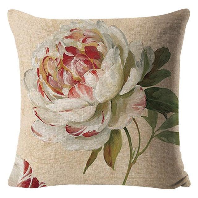 Colorful Flower Cushion Sunflower Rose Decorative Pillow Covers Vintage Pillowcases Square Cushion Cases For Living Room Pillows Decoration