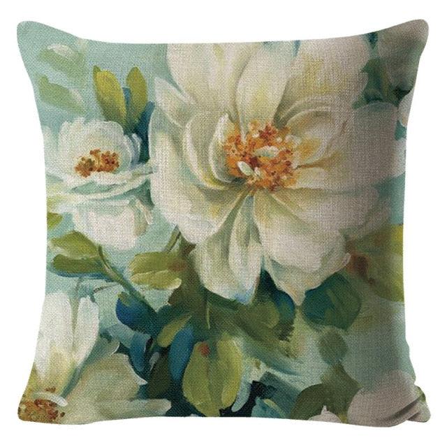 Colorful Flower Cushion Sunflower Rose Decorative Pillow Covers Vintage Pillowcases Square Cushion Cases For Living Room Pillows Decoration