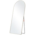 Arched Full Length Mirror, 71'' x 30'', Large Free Standing Leaning Hanging Wall Mounted Floor Mirror with Stand Aluminum Alloy Frame, Full Body Dressing Mirror for Living Room Bedroom, Black
