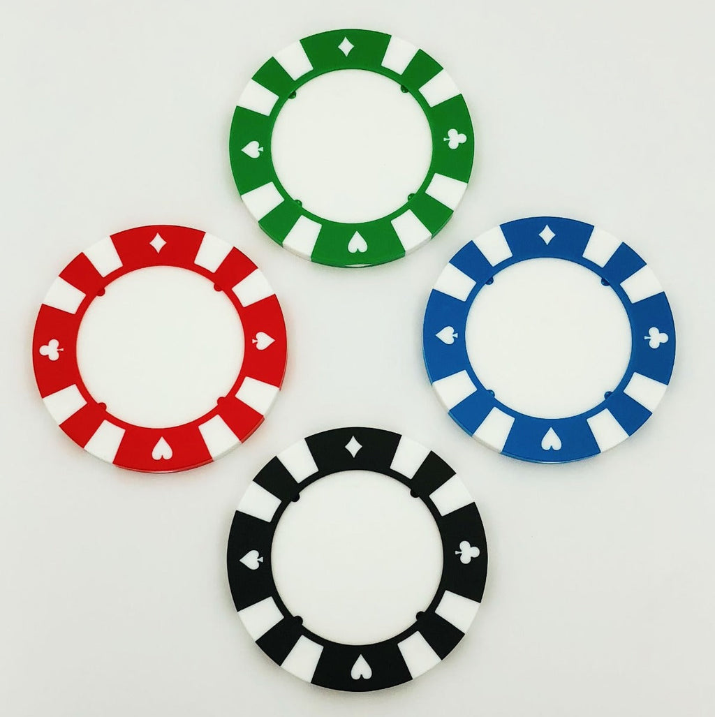 Blank Poker Chip Drink Coasters – Giant Casino-Style Chips