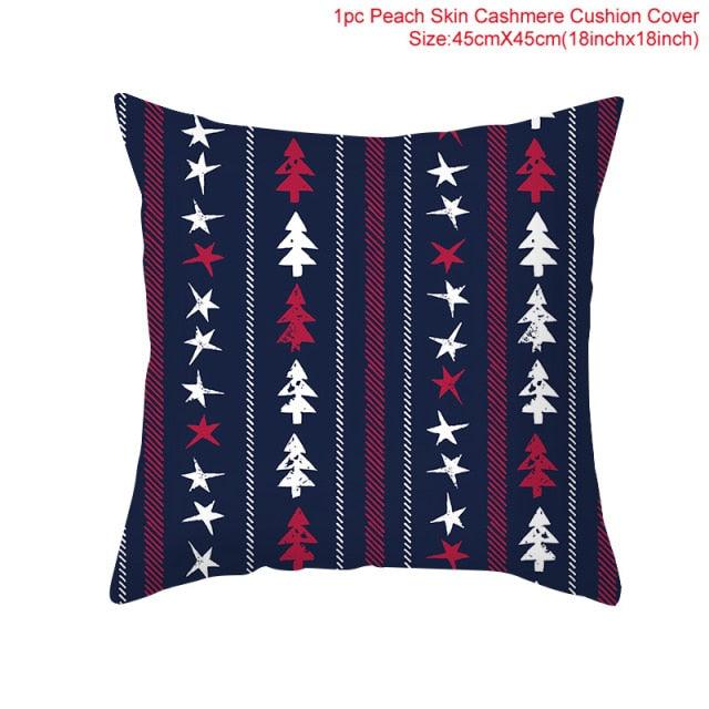 Santa Claus Cushion Cover Merry Christmas Christmas Deer Santa Claus Merry Christmas Decorative Sofa Throw Pillow Decorations For Home Christmas Ornament